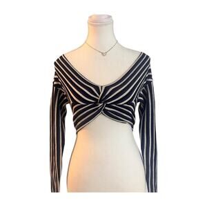 BCBGMAXAZRIA Size XXS Striped Long Sleeve Light Weight Vintage Top